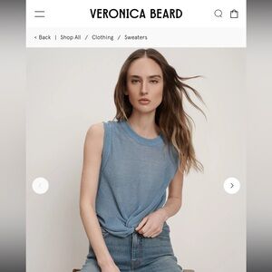 Veronica Beard Kellen Linen Knit Tank Top size Small